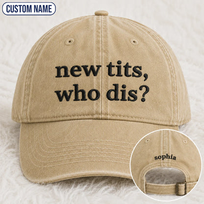 Personalized Who Dis Embroidered Washed Cap, Awareness Gift