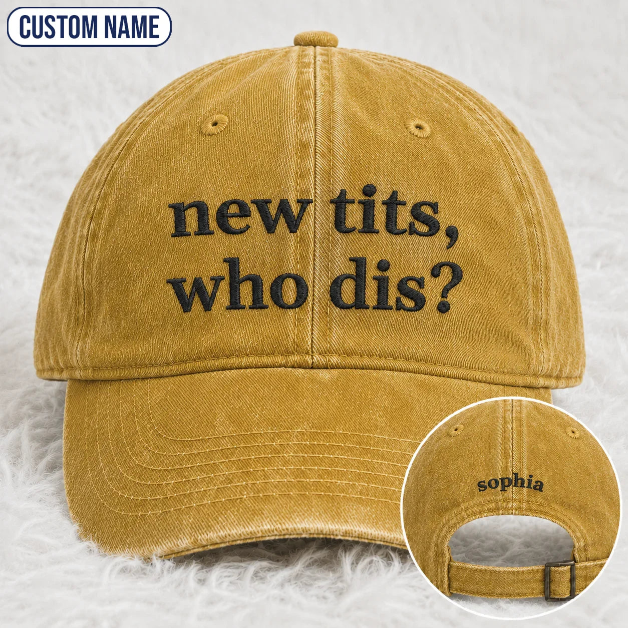 Personalized Who Dis Embroidered Washed Cap, Awareness Gift