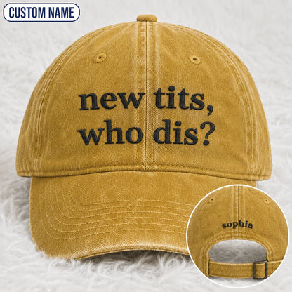 Personalized Who Dis Embroidered Washed Cap, Awareness Gift