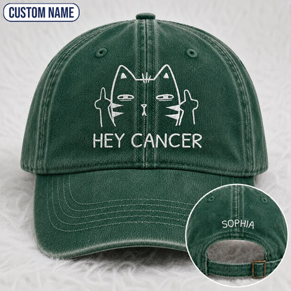 Personalized Sassy Cat Embroidered Washed Cap, Awareness Gift