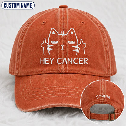 Personalized Sassy Cat Embroidered Washed Cap, Awareness Gift