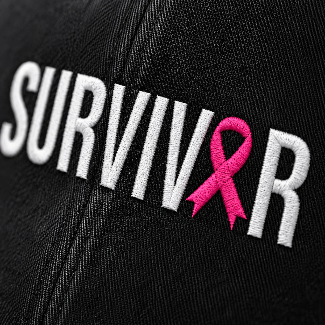 Personalized Survivor Pink Ribbon Embroidered Washed Cap, Awareness Gift