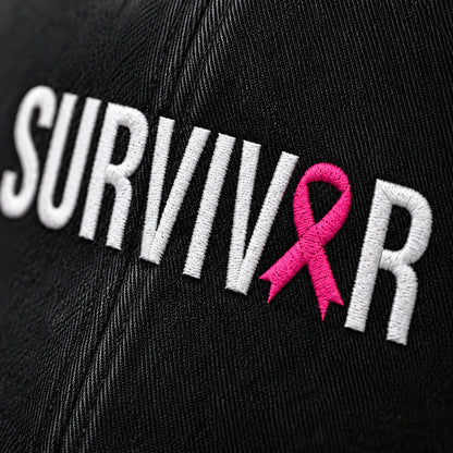 Personalized Survivor Pink Ribbon Embroidered Washed Cap, Awareness Gift