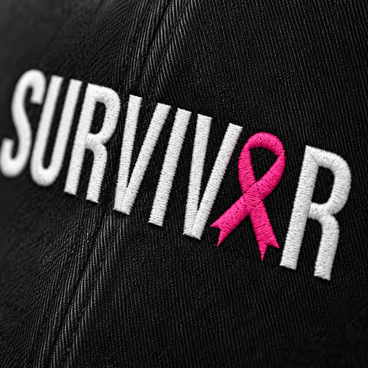Personalized Survivor Pink Ribbon Embroidered Washed Cap, Awareness Gift