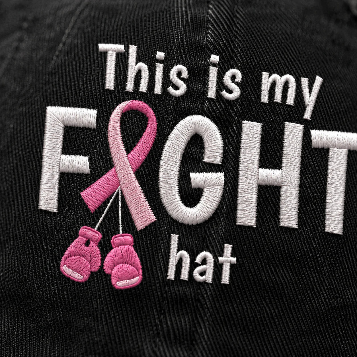 Personalized This Is My Fight Hat Pink Ribbon Embroidered Washed Cap, Awareness Gift