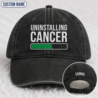 Personalized Uninstalling Progress Embroidered Washed Cap, Awareness Gift