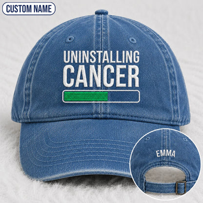 Personalized Uninstalling Progress Embroidered Washed Cap, Awareness Gift