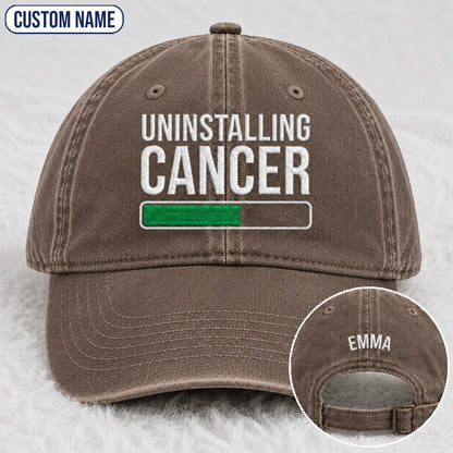 Personalized Uninstalling Progress Embroidered Washed Cap, Awareness Gift