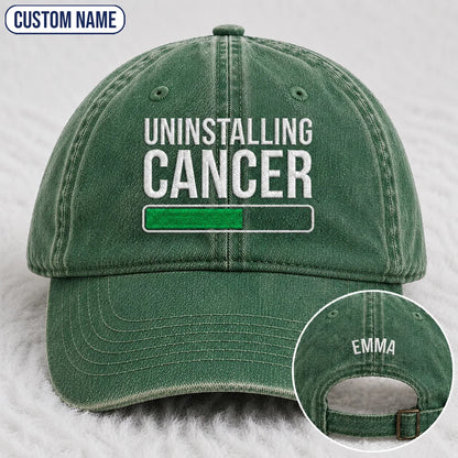 Personalized Uninstalling Progress Embroidered Washed Cap, Awareness Gift