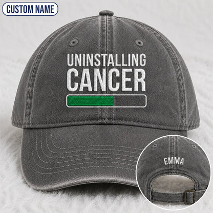 Personalized Uninstalling Progress Embroidered Washed Cap, Awareness Gift