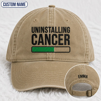 Personalized Uninstalling Progress Embroidered Washed Cap, Awareness Gift
