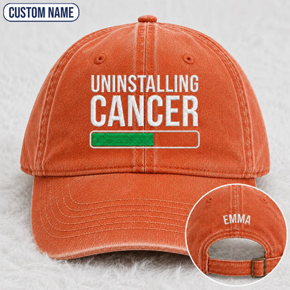 Personalized Uninstalling Progress Embroidered Washed Cap, Awareness Gift