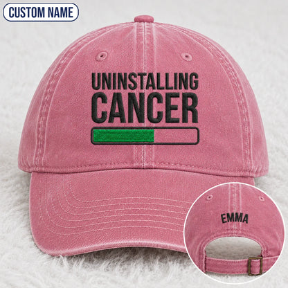 Personalized Uninstalling Progress Embroidered Washed Cap, Awareness Gift