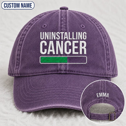 Personalized Uninstalling Progress Embroidered Washed Cap, Awareness Gift