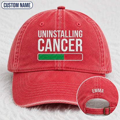 Personalized Uninstalling Progress Embroidered Washed Cap, Awareness Gift
