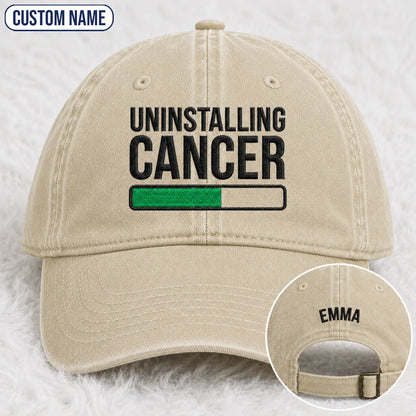 Personalized Uninstalling Progress Embroidered Washed Cap, Awareness Gift