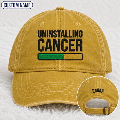 Personalized Uninstalling Progress Embroidered Washed Cap, Awareness Gift