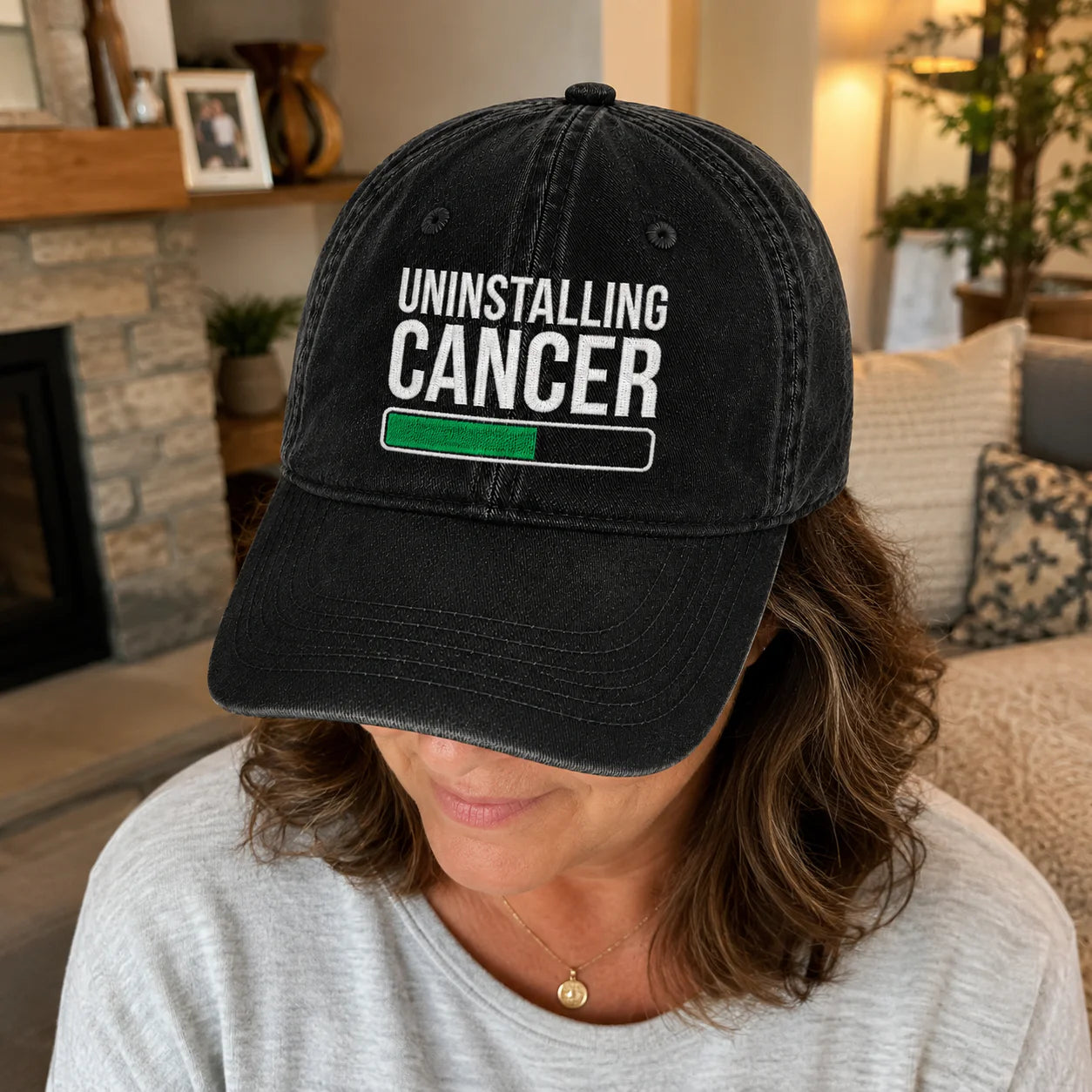 Personalized Uninstalling Progress Embroidered Washed Cap, Awareness Gift