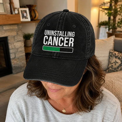 Personalized Uninstalling Progress Embroidered Washed Cap, Awareness Gift