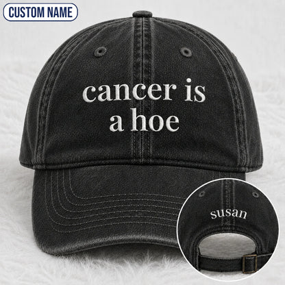 Personalized C Is A Hoe Quote Embroidered Washed Cap, Awareness Gift