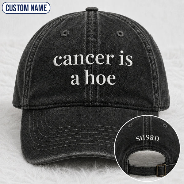 Personalized C Is A Hoe Quote Embroidered Washed Cap, Awareness Gift