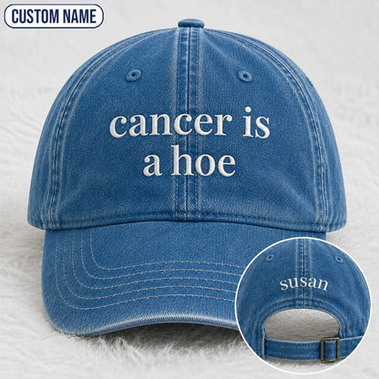 Personalized C Is A Hoe Quote Embroidered Washed Cap, Awareness Gift