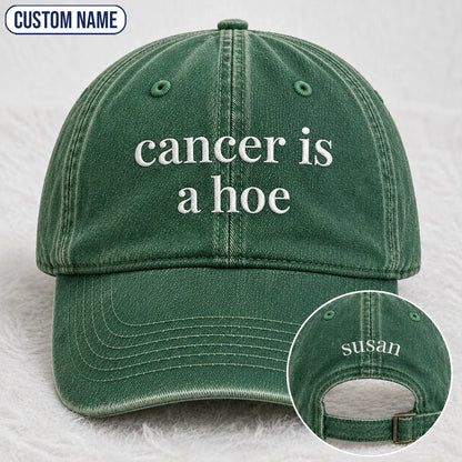 Personalized C Is A Hoe Quote Embroidered Washed Cap, Awareness Gift