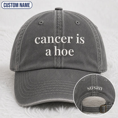 Personalized C Is A Hoe Quote Embroidered Washed Cap, Awareness Gift