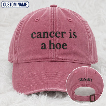 Personalized C Is A Hoe Quote Embroidered Washed Cap, Awareness Gift