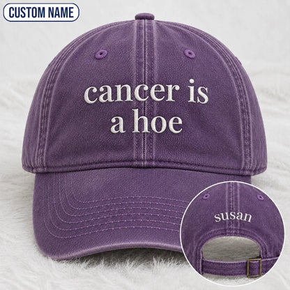 Personalized C Is A Hoe Quote Embroidered Washed Cap, Awareness Gift