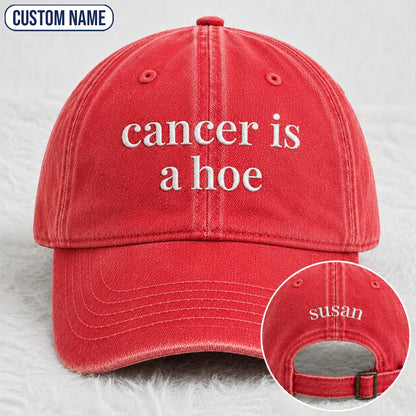 Personalized C Is A Hoe Quote Embroidered Washed Cap, Awareness Gift
