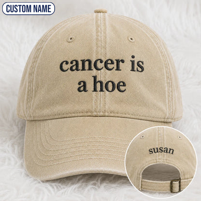 Personalized C Is A Hoe Quote Embroidered Washed Cap, Awareness Gift