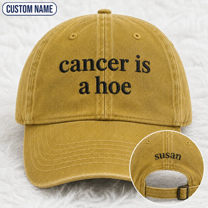 Personalized C Is A Hoe Quote Embroidered Washed Cap, Awareness Gift