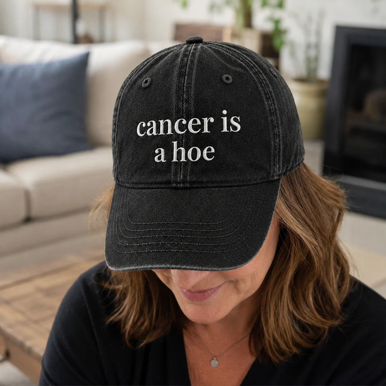 Personalized C Is A Hoe Quote Embroidered Washed Cap, Awareness Gift