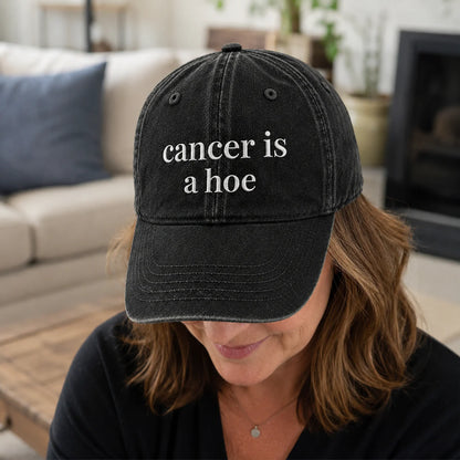 Personalized C Is A Hoe Quote Embroidered Washed Cap, Awareness Gift
