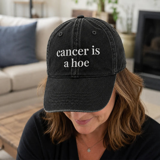 Personalized C Is A Hoe Quote Embroidered Washed Cap, Awareness Gift