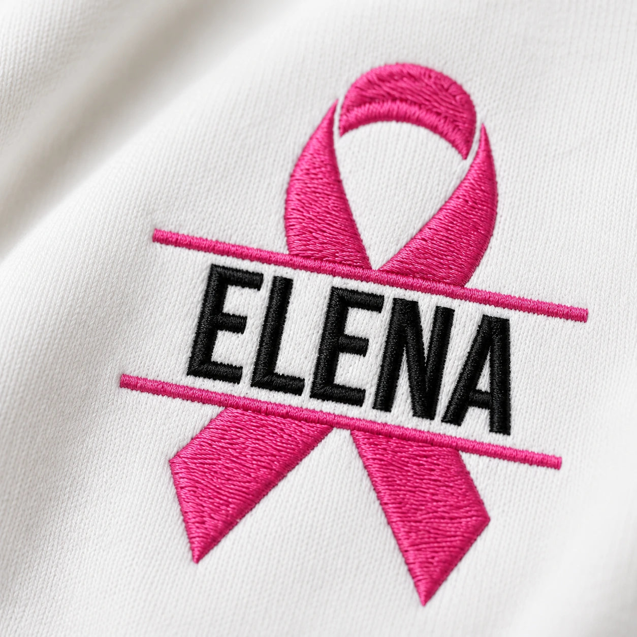 Personalized Pink Ribbon Embroidered Unisex Crewneck Sweatshirt, Awareness Gift