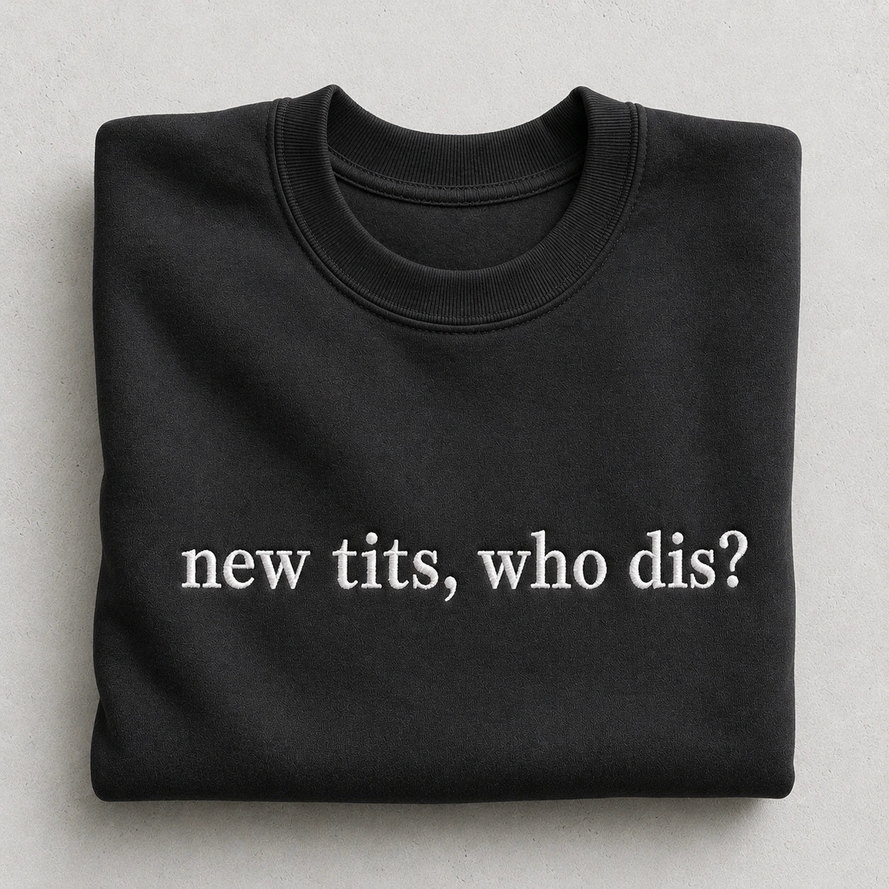 Who Dis? Embroidered Unisex Crewneck Sweatshirt, Pink Ribbon Awareness Gift