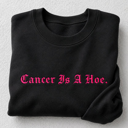 Personalized Sassy Pink Ribbon Quote Embroidered Unisex Crewneck Sweatshirt, Awareness Gift
