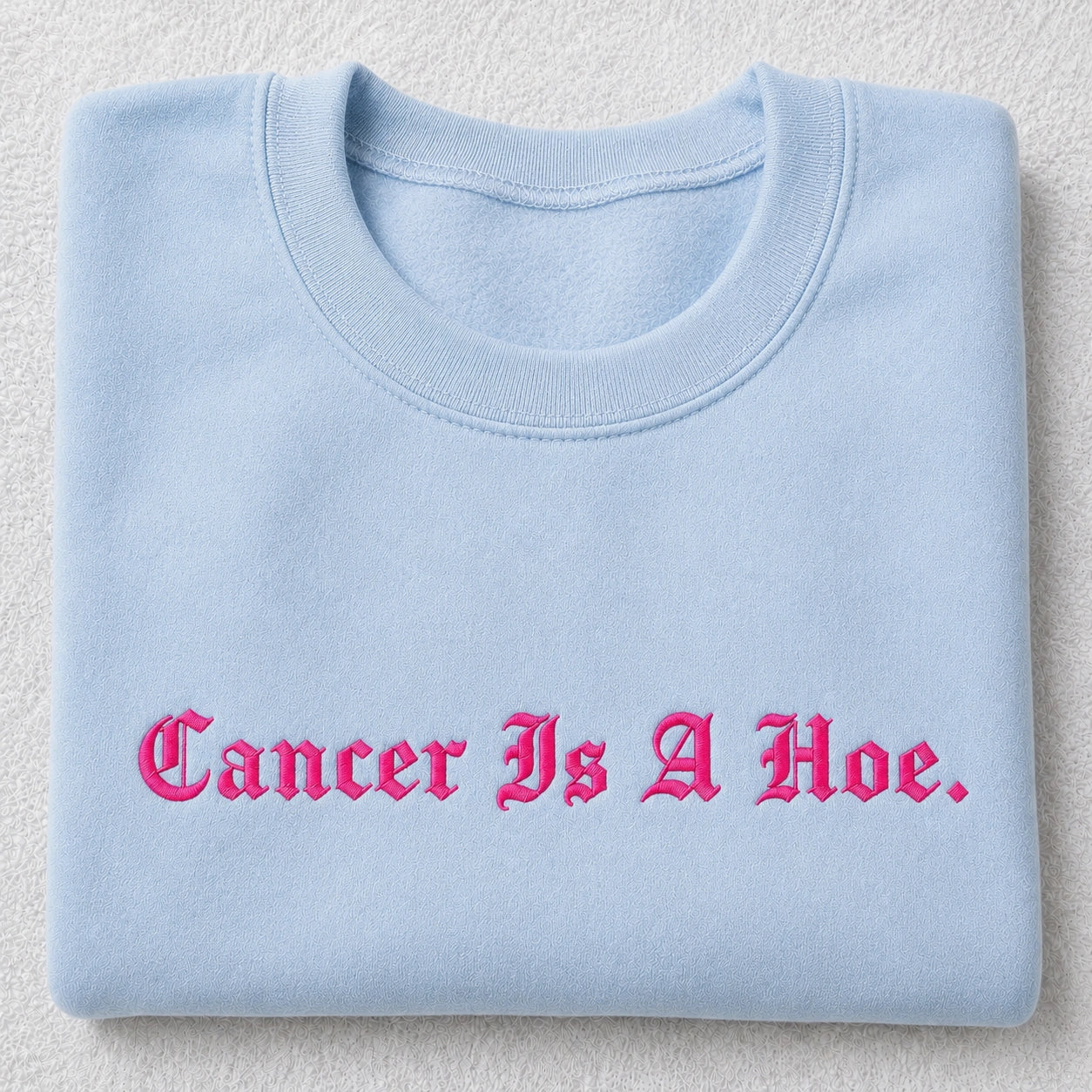 Personalized Sassy Pink Ribbon Quote Embroidered Unisex Crewneck Sweatshirt, Awareness Gift
