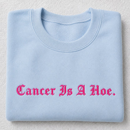 Personalized Sassy Pink Ribbon Quote Embroidered Unisex Crewneck Sweatshirt, Awareness Gift
