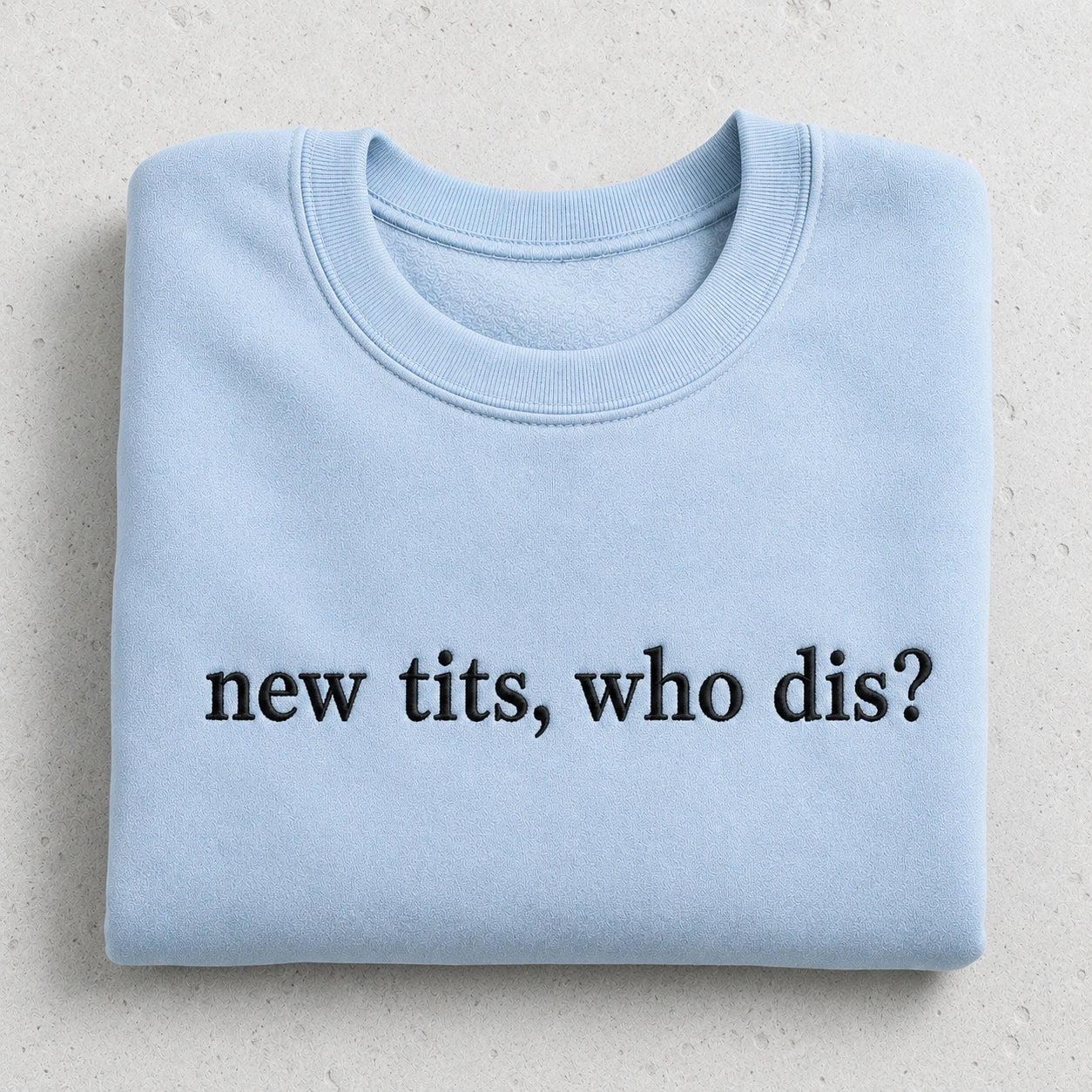 Who Dis? Embroidered Unisex Crewneck Sweatshirt, Pink Ribbon Awareness Gift