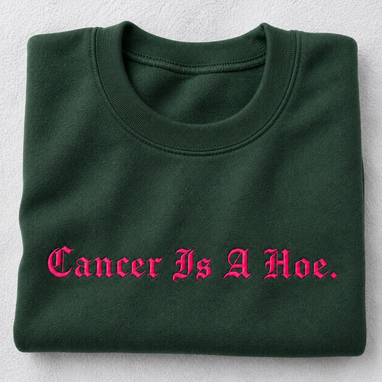 Personalized Sassy Pink Ribbon Quote Embroidered Unisex Crewneck Sweatshirt, Awareness Gift