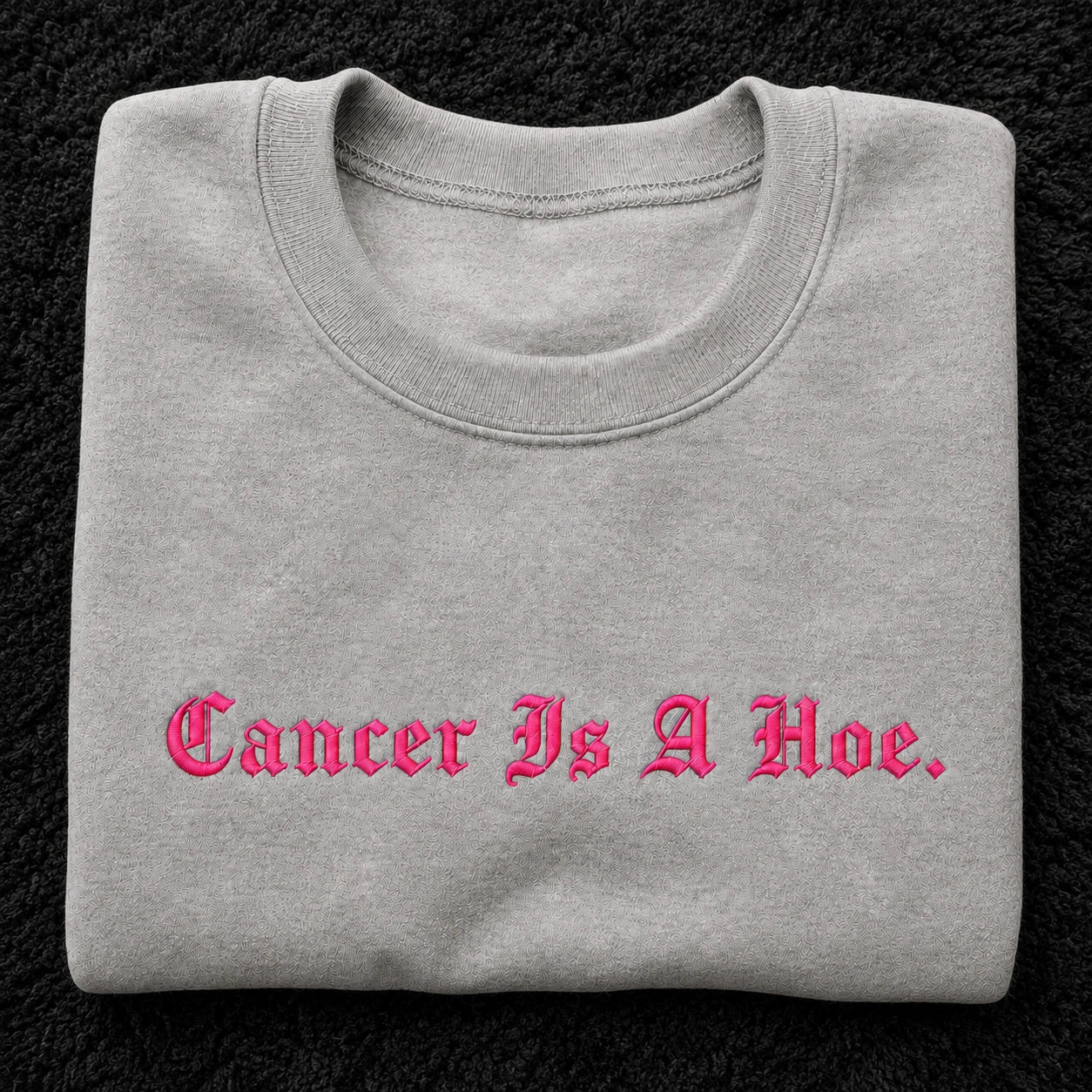 Personalized Sassy Pink Ribbon Quote Embroidered Unisex Crewneck Sweatshirt, Awareness Gift