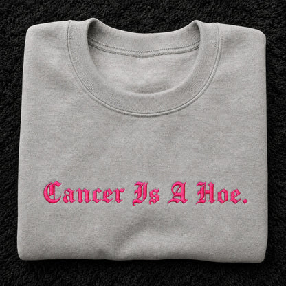 Personalized Sassy Pink Ribbon Quote Embroidered Unisex Crewneck Sweatshirt, Awareness Gift