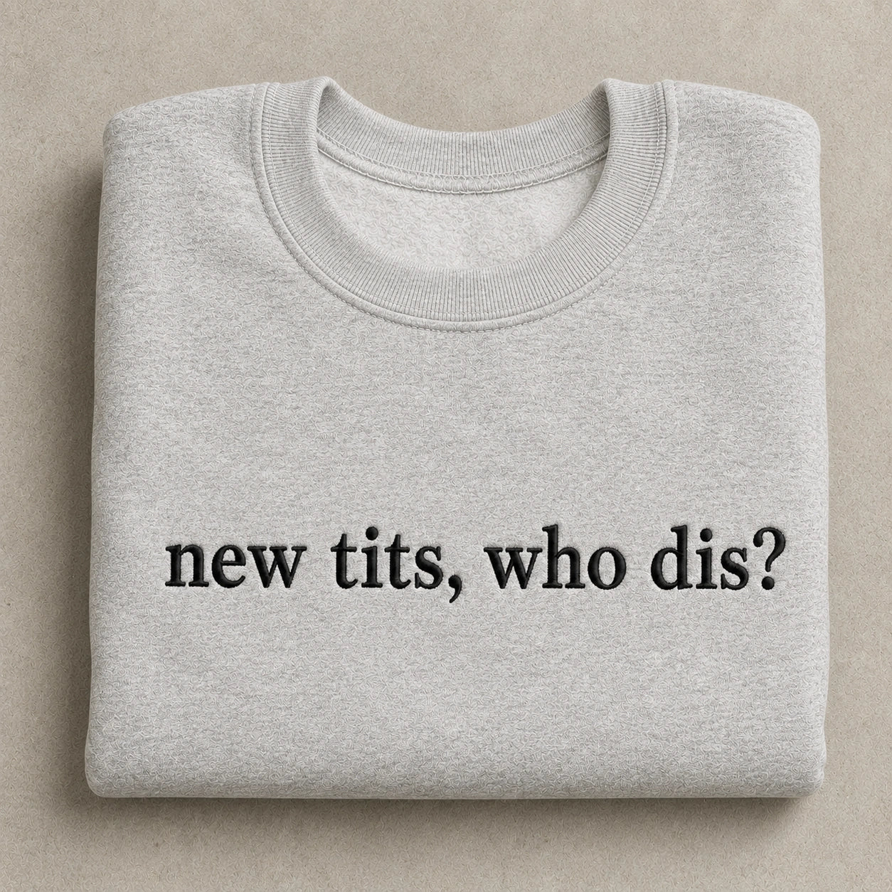 Who Dis? Embroidered Unisex Crewneck Sweatshirt, Pink Ribbon Awareness Gift