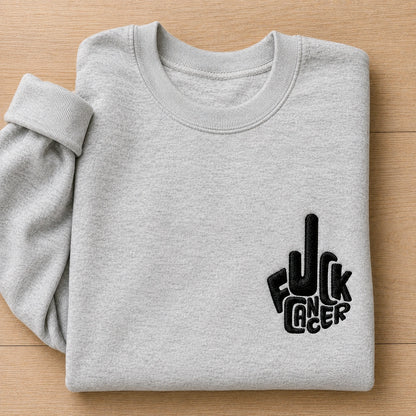 Bold Statement Embroidered Unisex Crewneck Sweatshirt, Pink Ribbon Awareness Gift