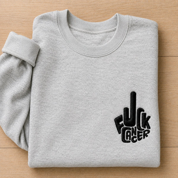 Bold Statement Embroidered Unisex Crewneck Sweatshirt, Pink Ribbon Awareness Gift