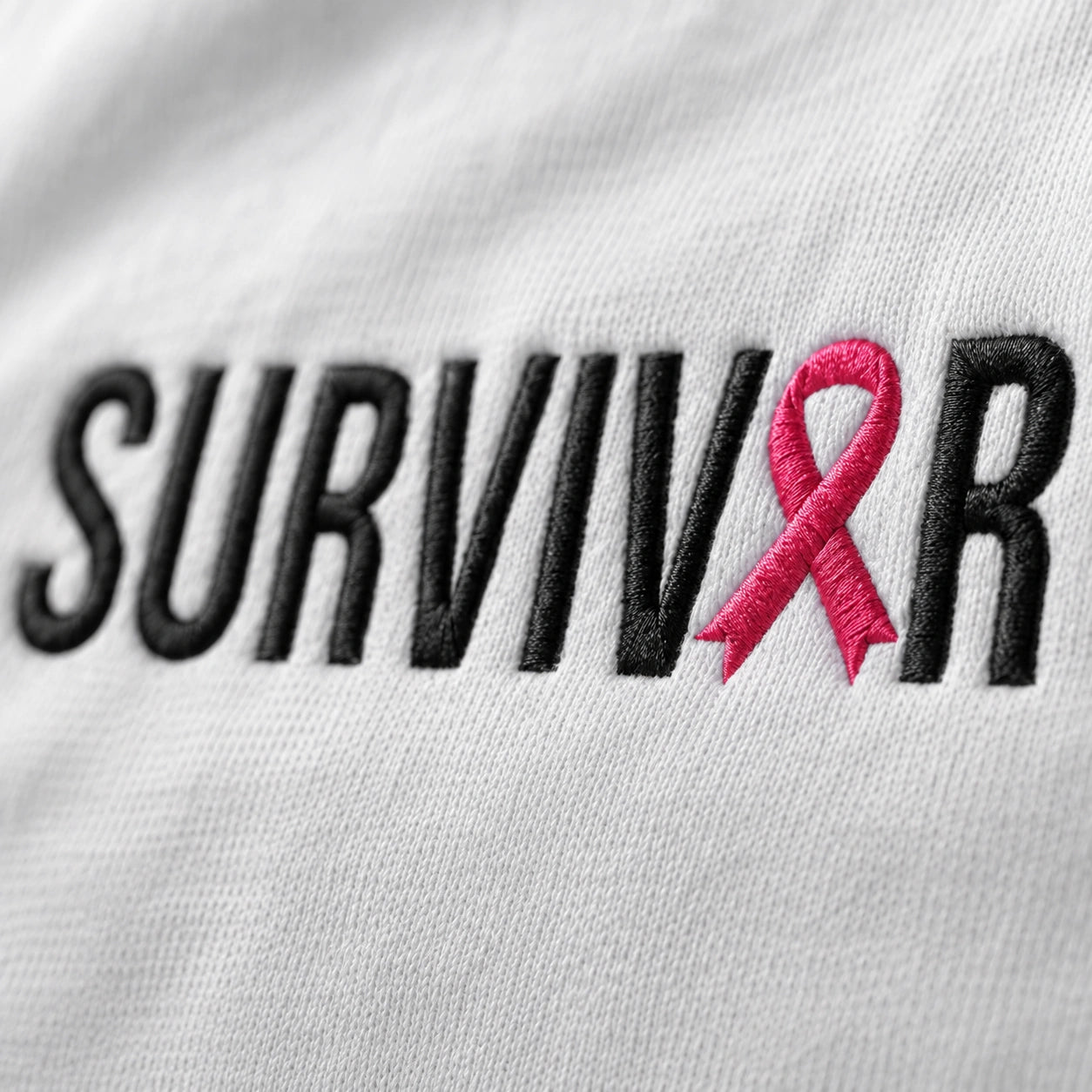 Personalized Pink Ribbon Name Embroidered Unisex Crewneck Sweatshirt, Awareness Gift