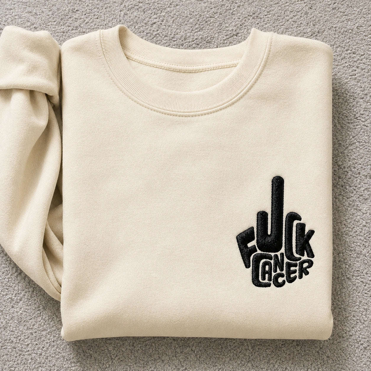 Bold Statement Embroidered Unisex Crewneck Sweatshirt, Pink Ribbon Awareness Gift